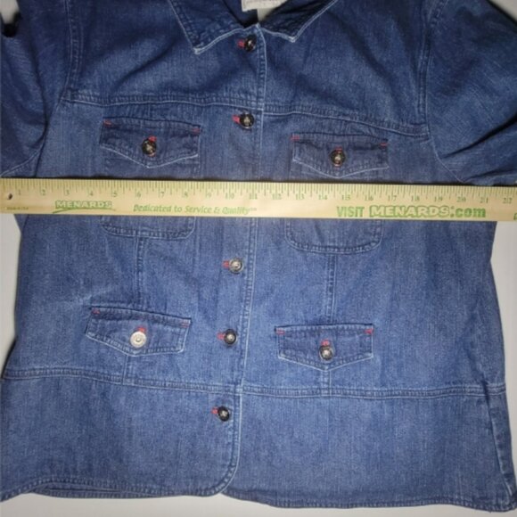 Christopher & Banks Womens Blue Denim Button Up 4 Pocket Jacket Size XL - Picture 9 of 13